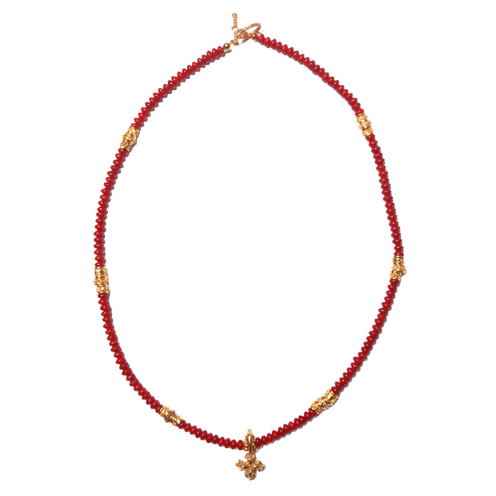 Gemstone Red Bead Short Necklace
