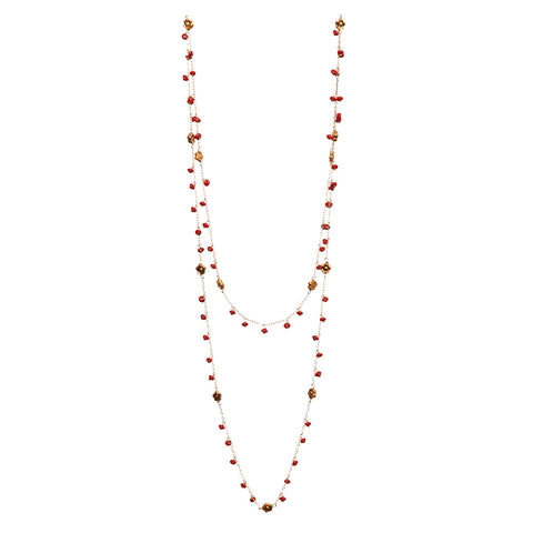 Decorative Bead Red Gemstone Necklace