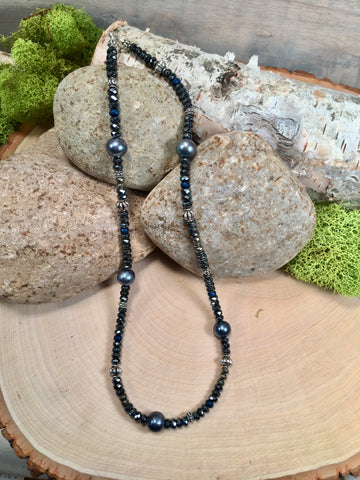 Pearl and Hematite Necklace